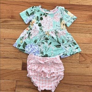 POSH PEANUT erin peplum top and bloomers size 3-6 months